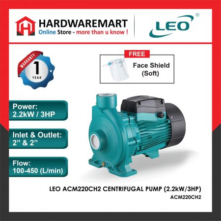 LEO ACM220CH2 CENTRIFUGAL PUMP Pam Air Rumah Kolam [1 PHASE] (2.2kW/3HP)