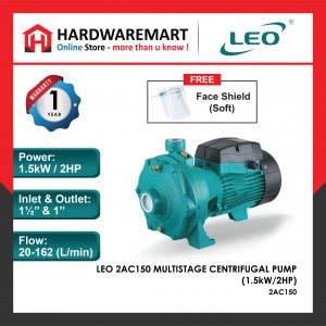 LEO 2AC150 MULTISTAGE CENTRIFUGAL PUMP Pam Air Rumah Kolam [3 PHASE] (1.5kW/2HP)
