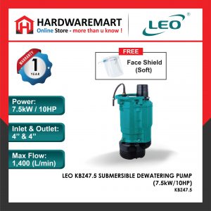 LEO KBZ47.5 SUBMERSIBLE DEWATERING PUMP Pam Air [3 PHASE] (7.5kW/10HP)