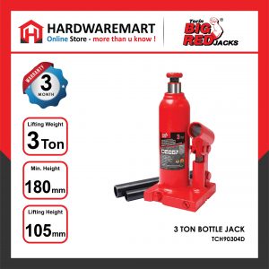 BIGRED 3 TON Hydraulic Bottle Jack Lifting Stand Emergency Vehicle Tool/Jek Hidraulik Kereta 油压千斤顶