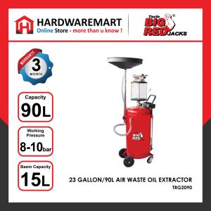BIGRED 23 GALLON/90L Portable Oil Waste Drain Tank Air Operated Drainer Heavy Duty Oil Extractor Adjustable Height