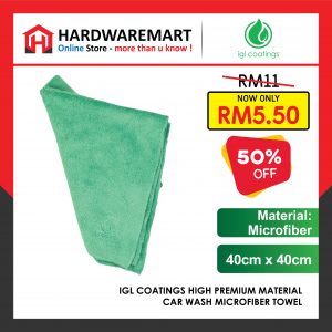 IGL COATINGS High Quality Microfiber Towel Car Wash Towel High Water Absorption kain cuci kereta 抹车布 (40cm x 40cm)