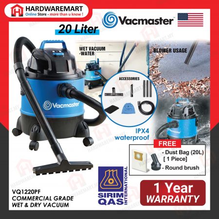 [SIRIM] VACMASTER 20L WET/DRY Multi-purpose VACUUM CLEANER Floor cleaner vakum vacum basah carwash - VQ1220PF