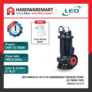 LEO 50WQ10-10-0.75 Submersible Sewage Pump Pam Air Kumbahan [3 PHASE] (0.75kW/1HP)