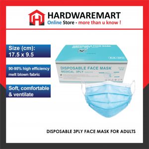 DISPOSABLE 3PLY FACE MASK (KIDS/ADULTS)
