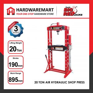 BIGRED 20 TON AIR HYDRAULIC SHOP MANUAL PRESS HYDRAULIC MACHINE CAR BEARING DISASSEMBLY AUTO REPAIR MEMBAIKI KERETA