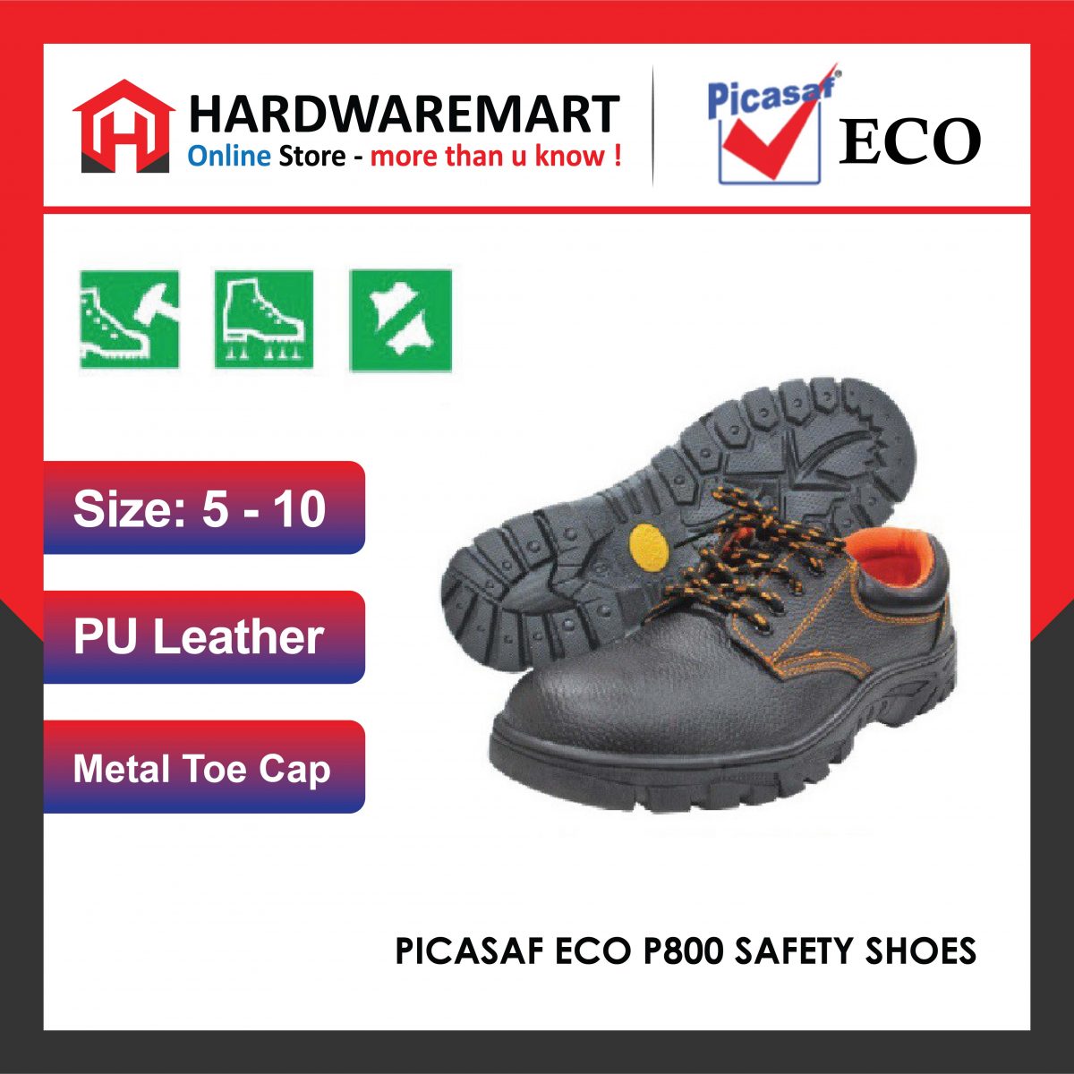 PICASAF SAFETY SHOE (SIZE 6 12) HardwareMart Online Store
