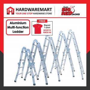[BIGRED] Aluminium Heavy Duty Multi Purpose Ladder (8/10/12/14/16 Steps) 铝制多用楼梯 Tangga Lipat/ Foldable ladder TAHAN MAX LOAD150KG