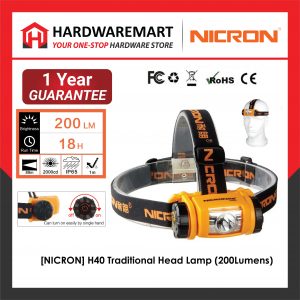[NICRON] H40 Traditional Head Lamp 头戴头灯 ((200Lumens))