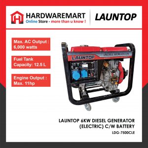 LAUNTOP 3KW HEAVY DUTY DIESEL GENERATOR (LDG-3600CL) ENGINE PENJANA ENJIN