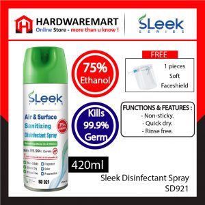 [Sleek] SD 921 Air & Surface Sanitizing Disinfectant Spray 420ml FRESHENER | DEODORIZER | ANTIBACTERIAL | ANTIVIRUS