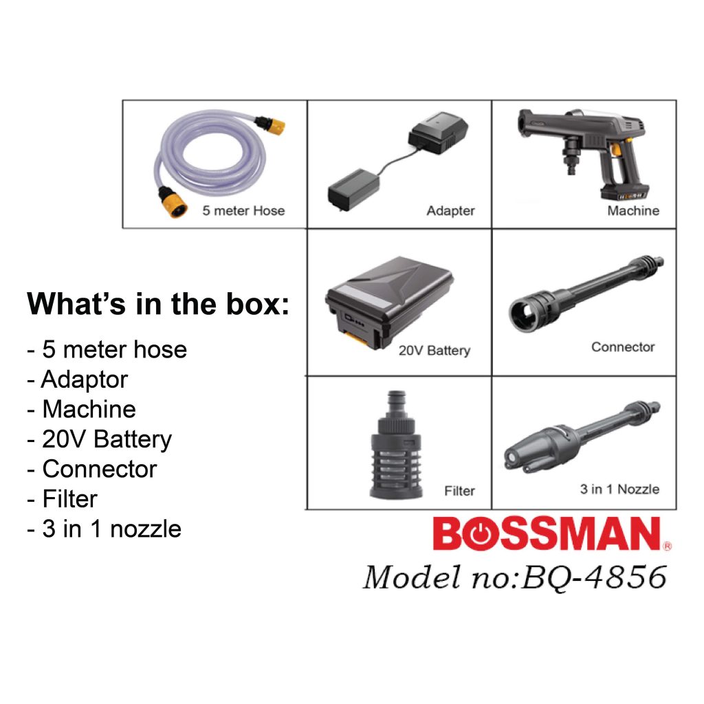 [Bossman] 20V Cordless Battery Gungner Portable Pressure Washer