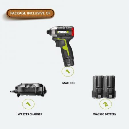 [WORX PROFESSIONAL] WU132 12V Brushless Motor Lithium Battery 3 Speed Mode Impact ScrewDriver