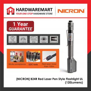 [NICRON] B24R Red Laser Pen Style Flashlight UL 镭射手电筒 ((120Lumens))