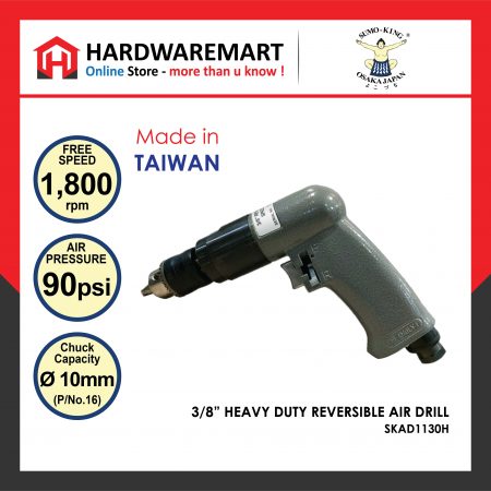 SUMOKING 3/8” HEAVY DUTY REVERSIBLE AIR DRILL - SKAD1130H