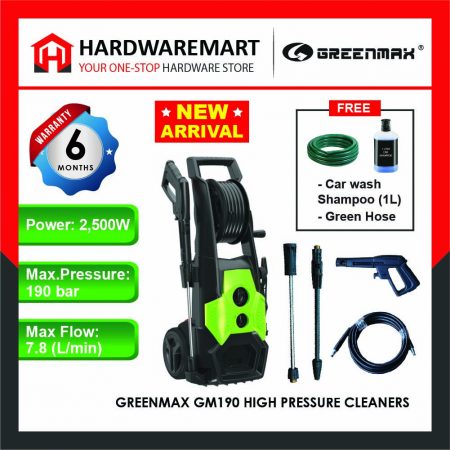 GREENMAX GM190-IM HIGH PRESSURE CLEANERS Water Jet Pressure Washer Car Wash Mesin Cuci Kereta (195BAR)