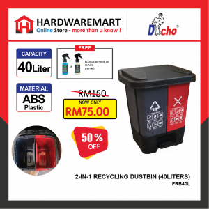DACHO 2-in-1 Recycling Dustbin (40Liters)