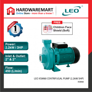 LEO XSM80 CENTRIFUGAL PUMP Pam Air Rumah Kolam [1 PHASE] (2.2kW/3HP)