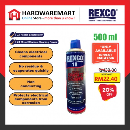 REXCO 18 SPECIALIST CONTACT CLEANER ELETRONIC COMPONENT CPU ELEKTRIK PEMBERSIH SPRAY 500ML