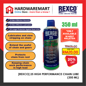 REXCO 25 HIGH PERFORMANCE CHAIN LUBE PELUMAS RANTAI 350ML