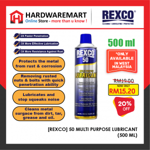 REXCO 50 MULTI PURPOSE LUBRICANT SPRAY BESI 500ML