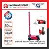 X5 50 TON LOW PROFILE AIR HYDRAULIC FLOOR JACK LIFTING 2-STAGE RANGE: 150 - 310MM (FOLDABLE)