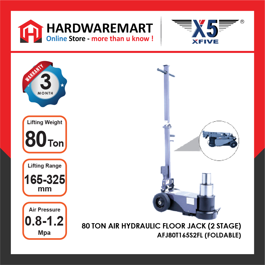 X5 80 TON LOW PROFILE AIR HYDRAULIC FLOOR JACK LIFTING 2STAGE RANGE