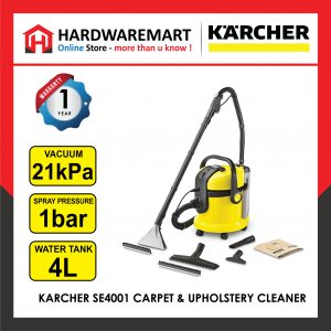 KARCHER SE4001 CARPET & UPHOLSTERY CLEANER (1400W/2x4L/210mbar)
