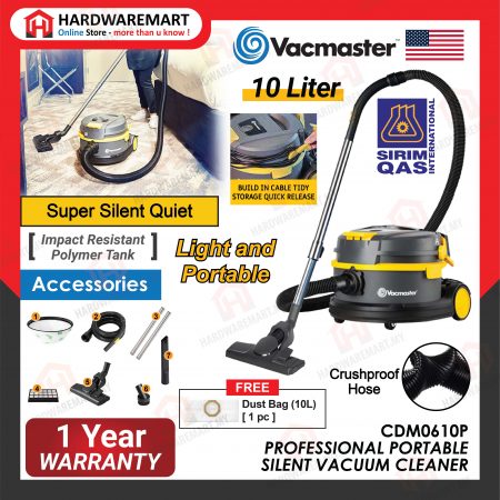[SIRIM] VACMASTER CDM0610P PROFESSIONAL 10L SUPER SILENT QUIET LOW NOISE HOTEL VACUUM CLEANER