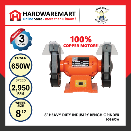 [100% COPPER] SUMO KING 8″ 650W HEAVY DUTY INDUSTRY BENCH GRINDER