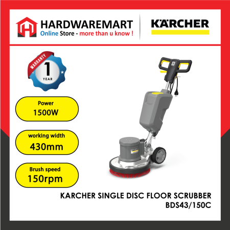 KARCHER SINGLE-DISC FLOOR POLISHER MACHINE BDS 43/150 C CLASSIC WITH 10L TANK