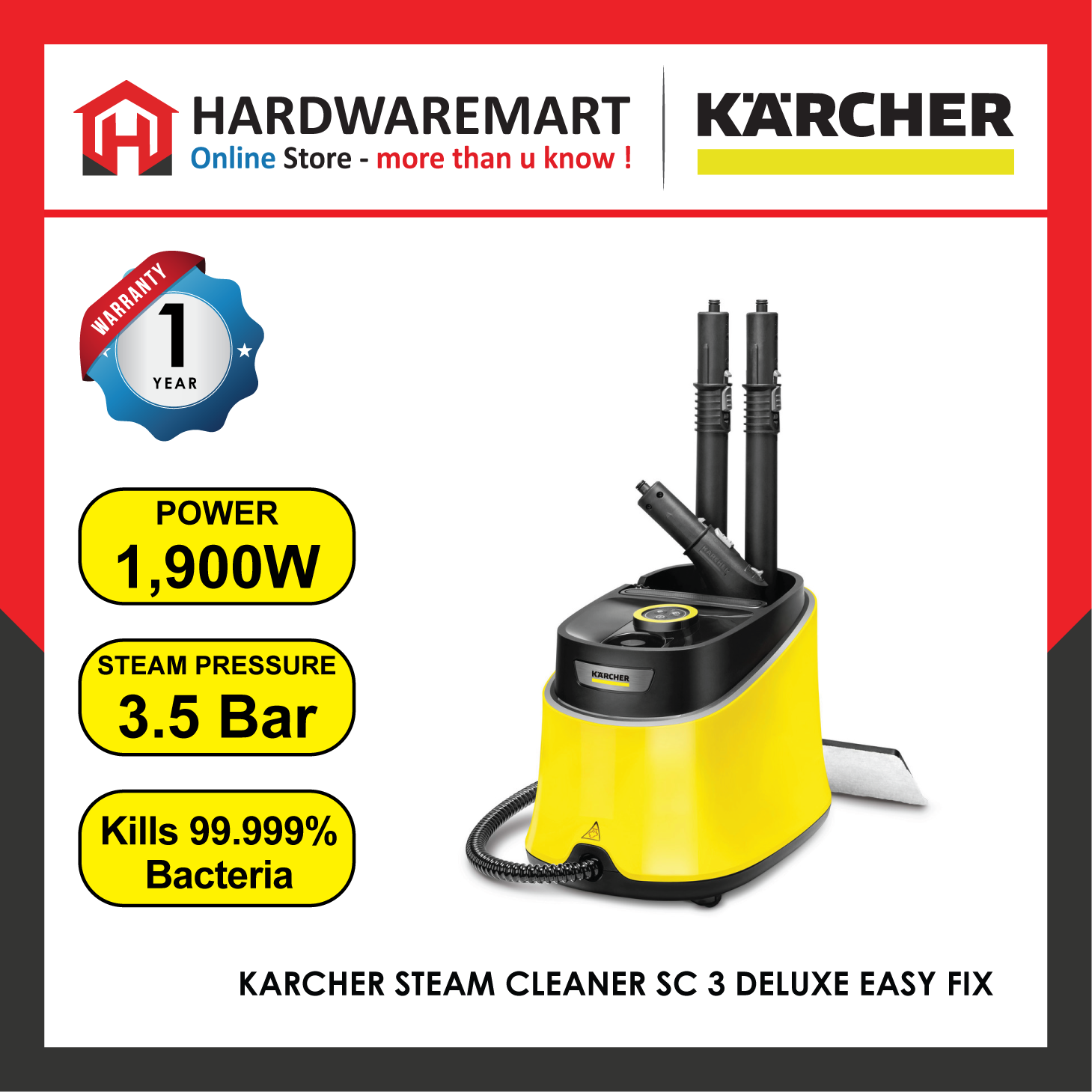 Karcher STEAM CLEANER SC 3 DELUXE EasyFix HardwareMart