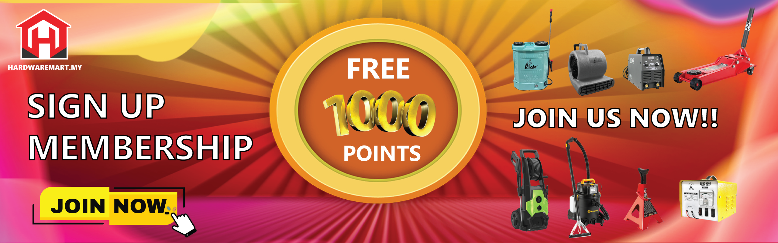 Sign up as HWM MEMBER and get 1000 member points!