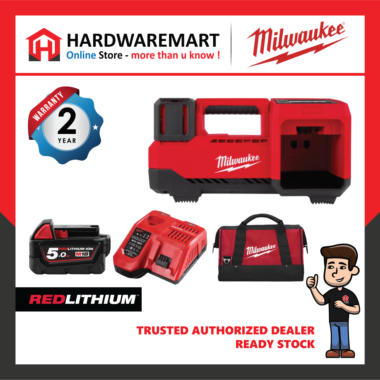 Milwaukee M18 BI Inflator / New Mode Heavy Duty Inflator / 2023 New Model / 2 Year Warranty