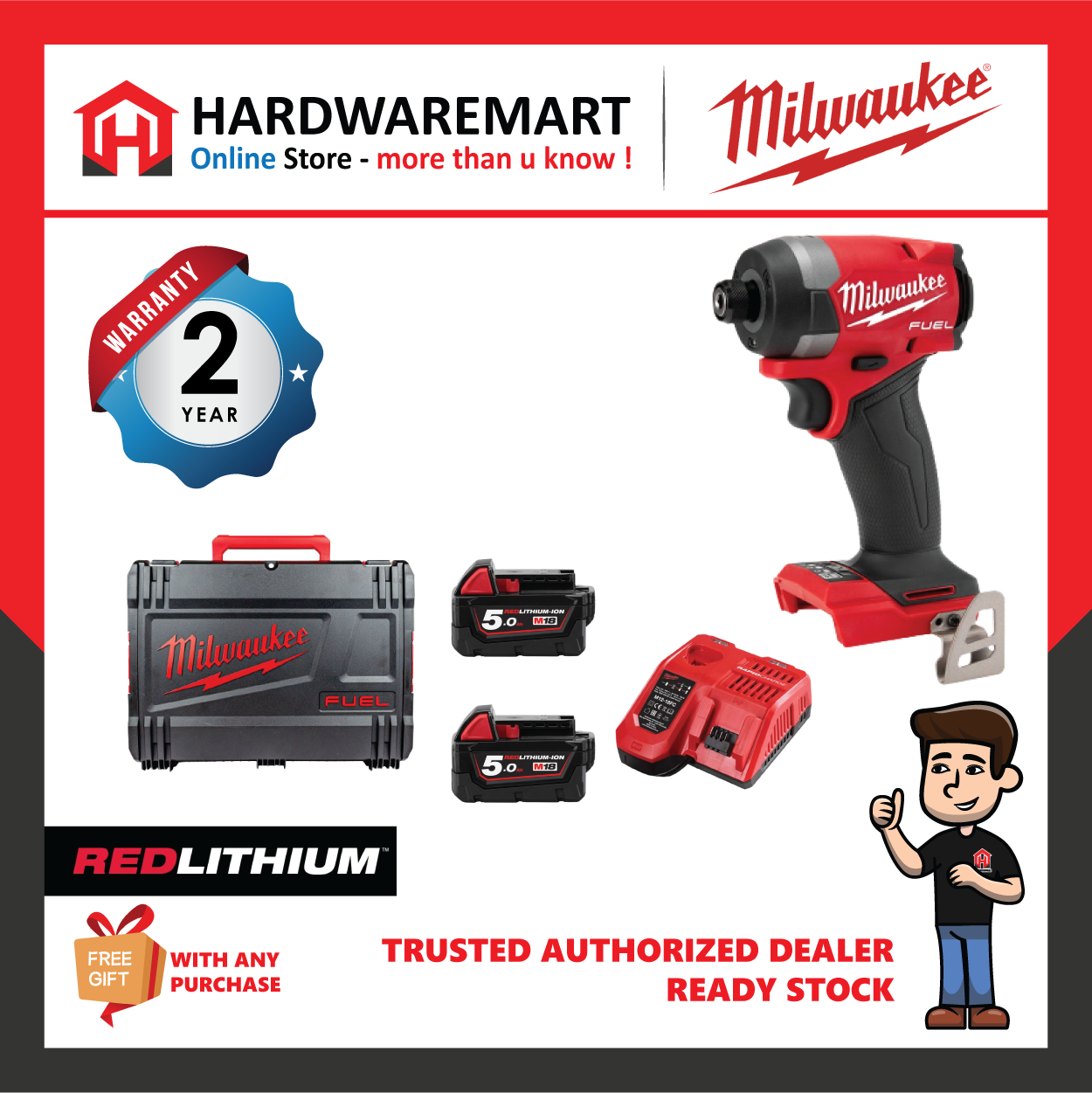 Milwaukee M18 FID3 Fuel 1/4" Hex Impact Driver 158NM GEN4 / Brushless Motor / Tri-LED Impact Driver / 2023 NEW MODEL