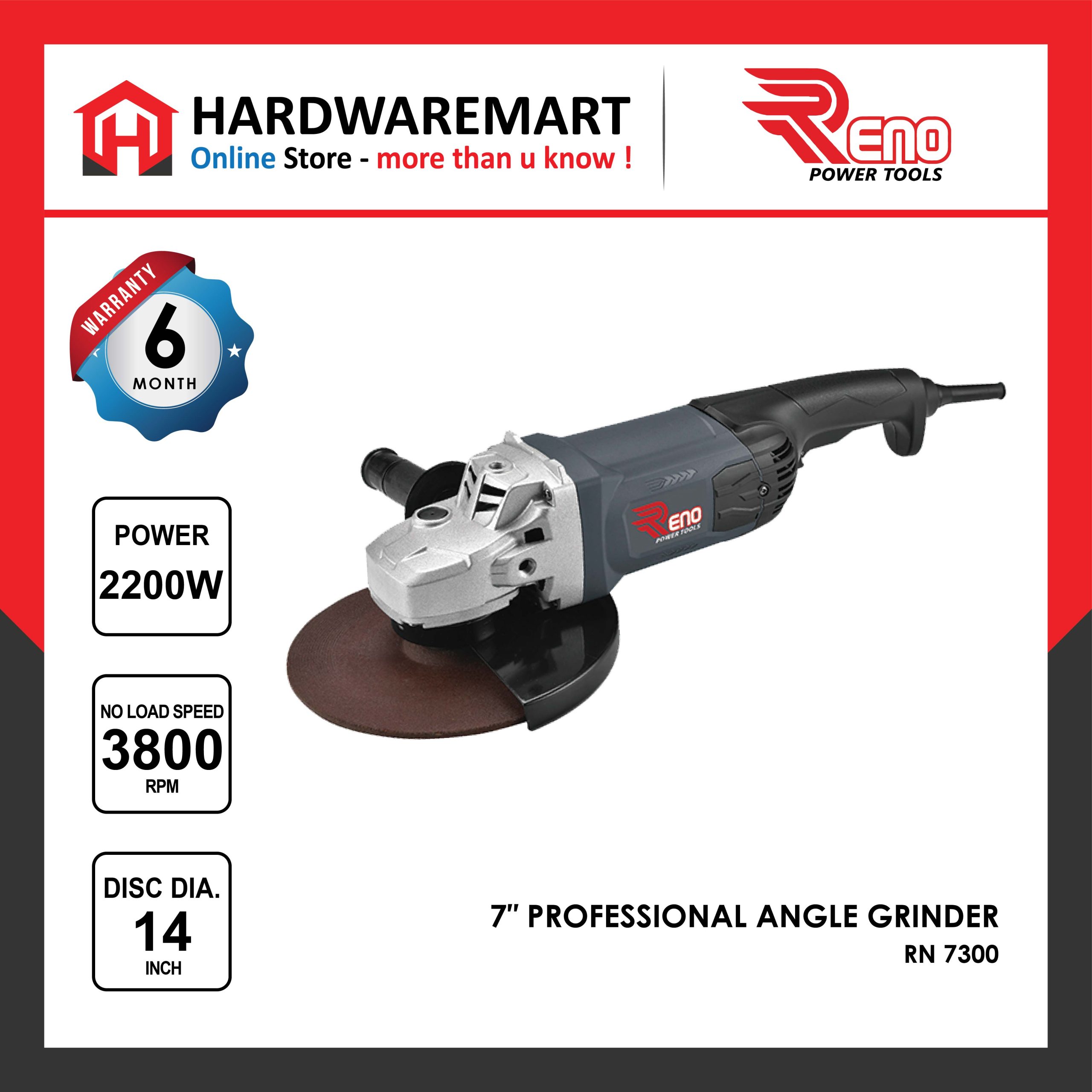 RENO 7" RN7300 Heavy Duty Angle Grinder Cutting Polisher Machine Mesin pengisar pemotong sudut ??????? 3000W