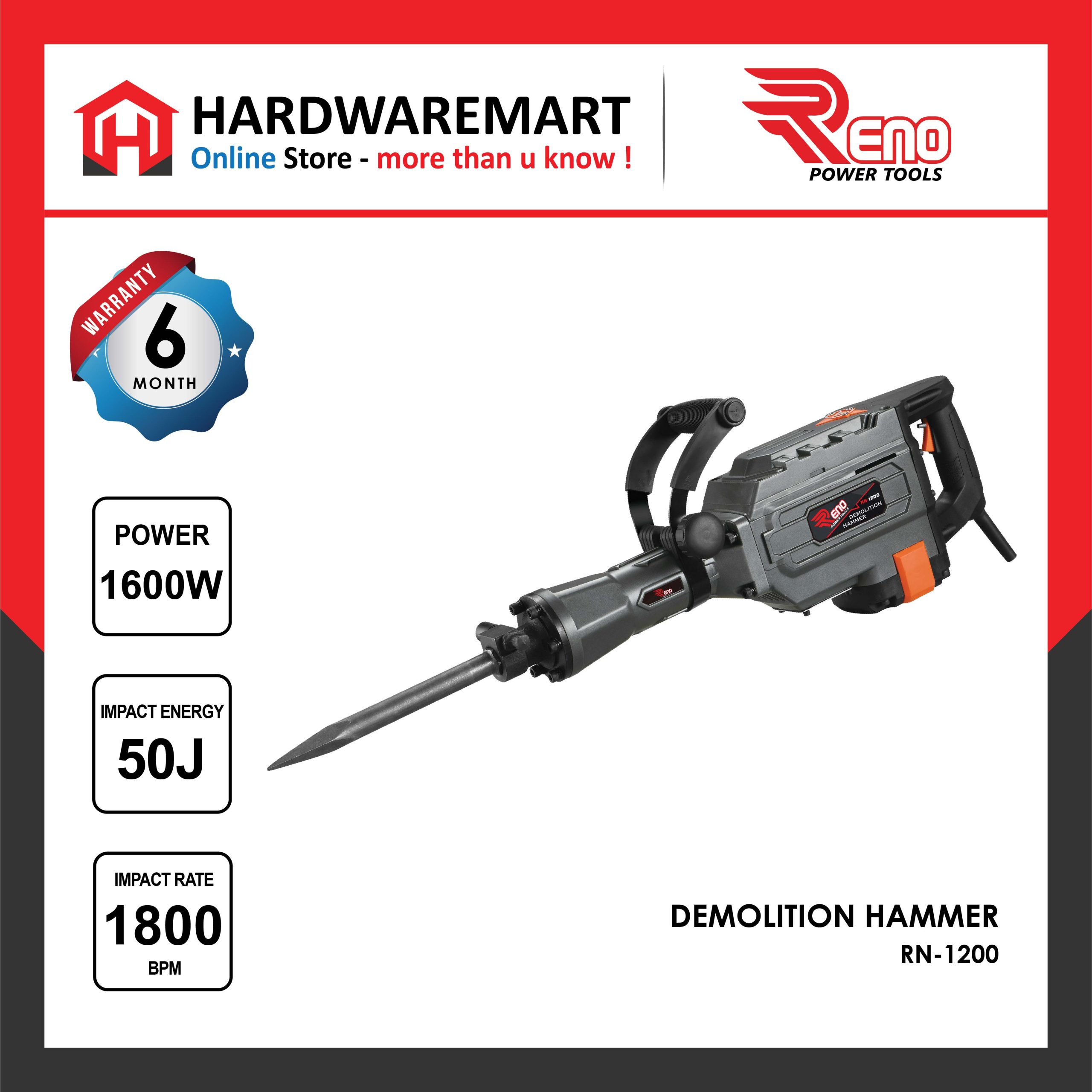 RENO RN1200 Heavy Duty Demolition Hammer Concrete Hammer Breaker Hacker mesin pemecah batu ?????? (1600W)