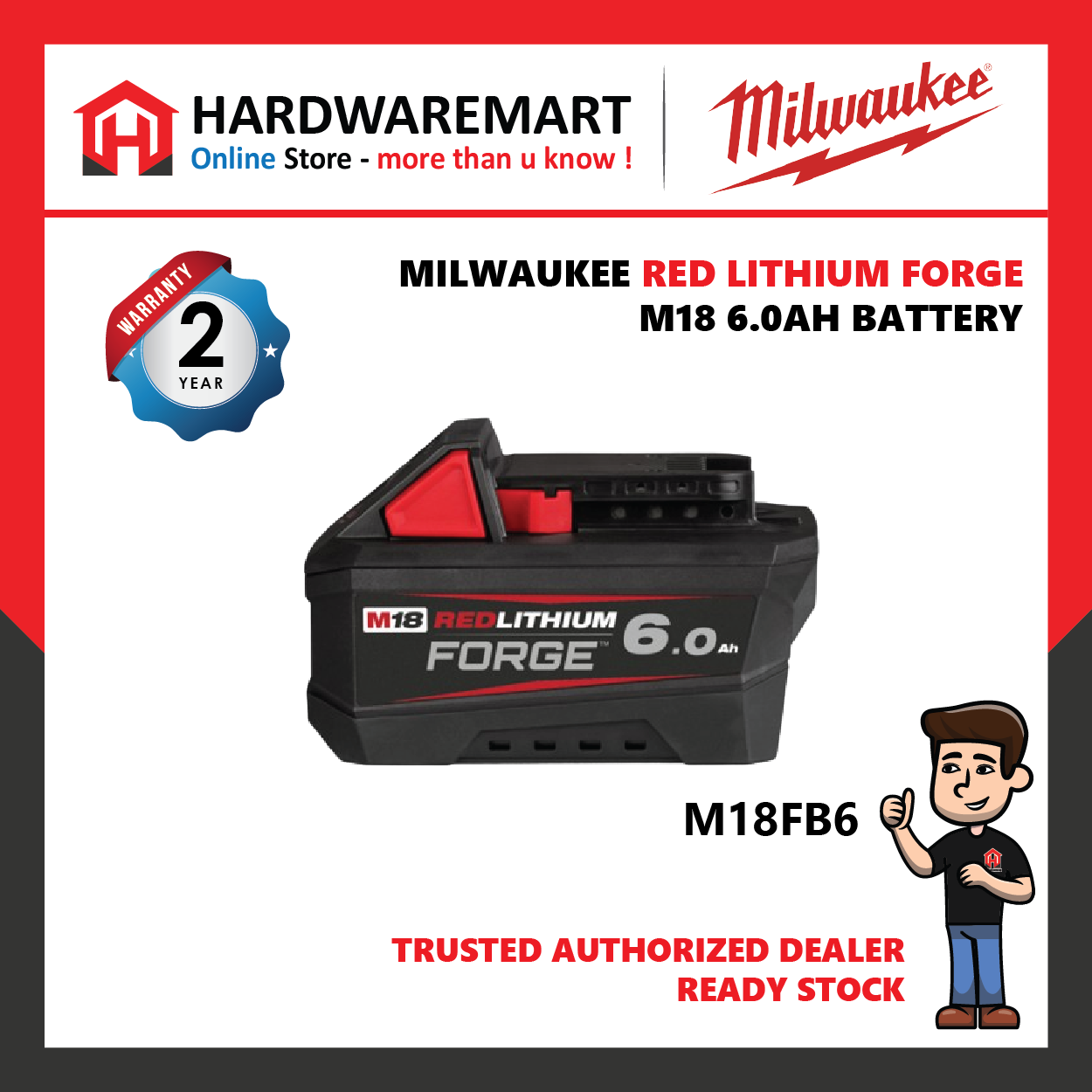 MILWAUKEE M18 FORGE 6.0AH BATTERY