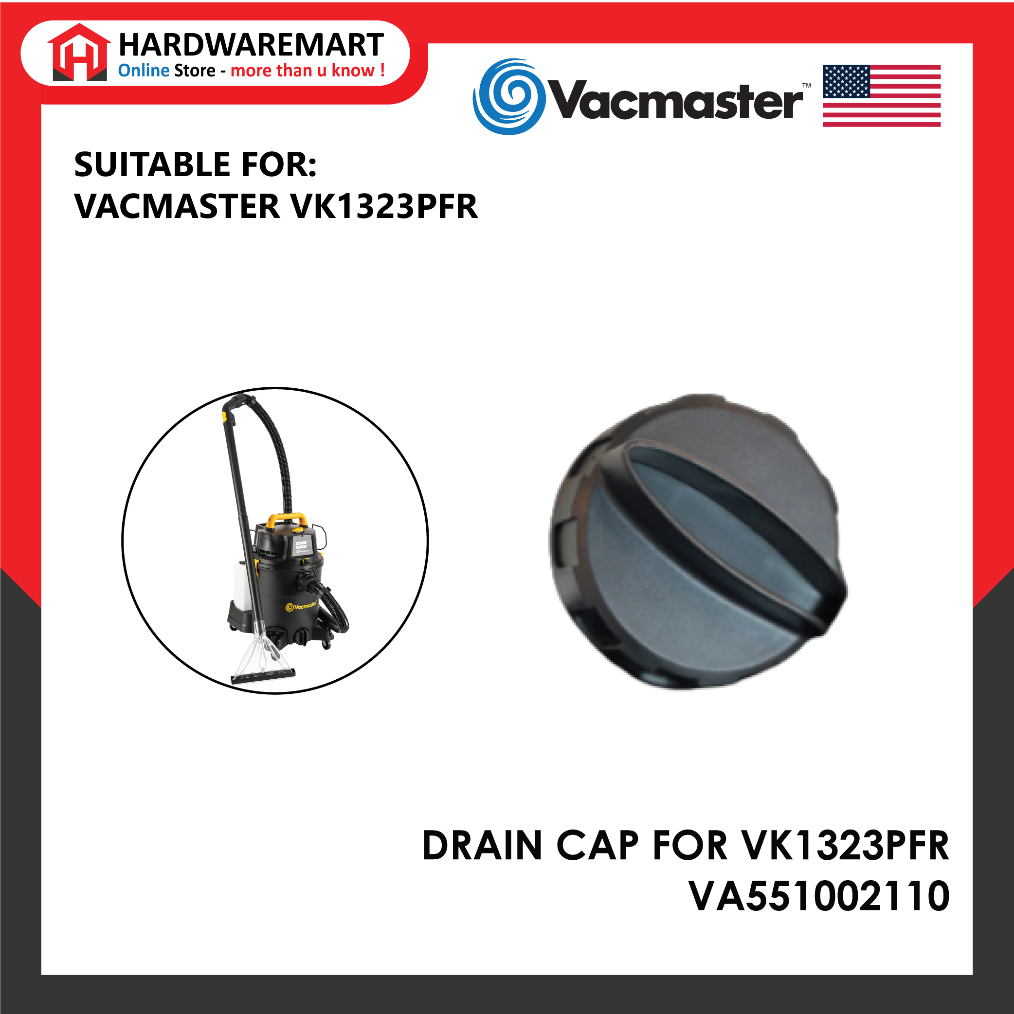 DRAIN CAP FOR VK1323PFR - VA551002110
