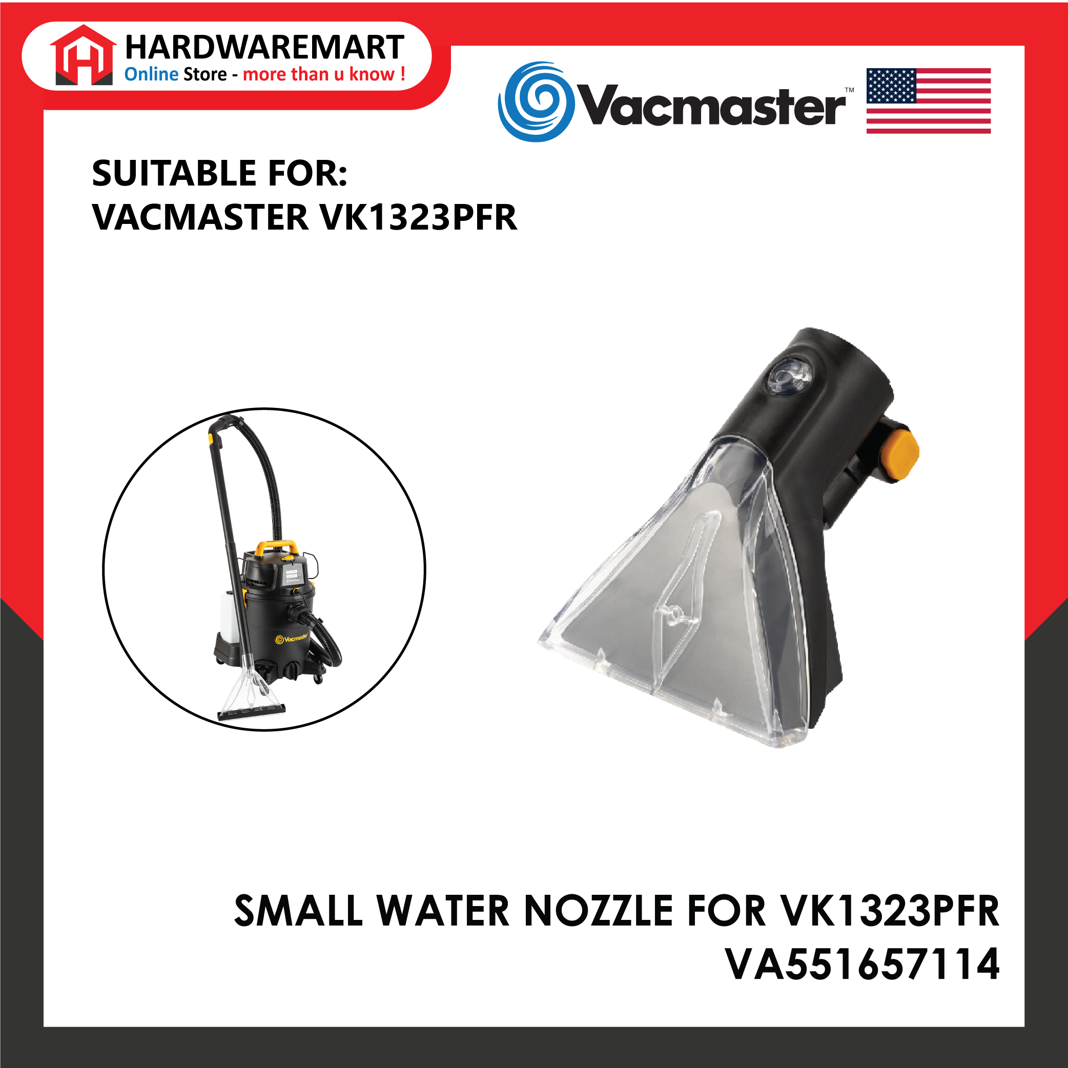 SMALL WATER NOZZLE WITHOUT SPRAY HEAD FOR VK1323PFR- VA551657114