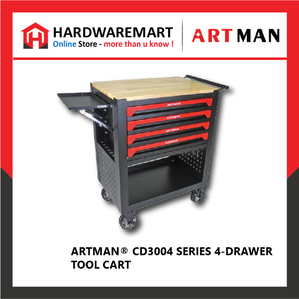 ARTMAN CD3004 4 DRAWER TOOL CABINET WITH SOLID WOOD TOP