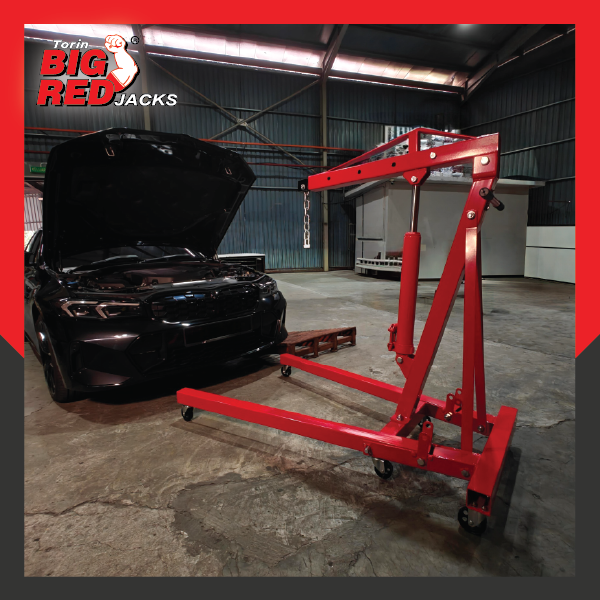 BIGRED 2 Ton Engine Crane : Precise, Safety, Heavy Duty